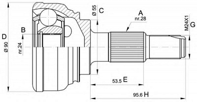 OPEN PARTS cvj508210 -  Шарнирный комплект, приводной вал